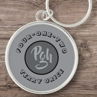 Llavero Pgh Sports Black Yinzer Four One Two Keychain