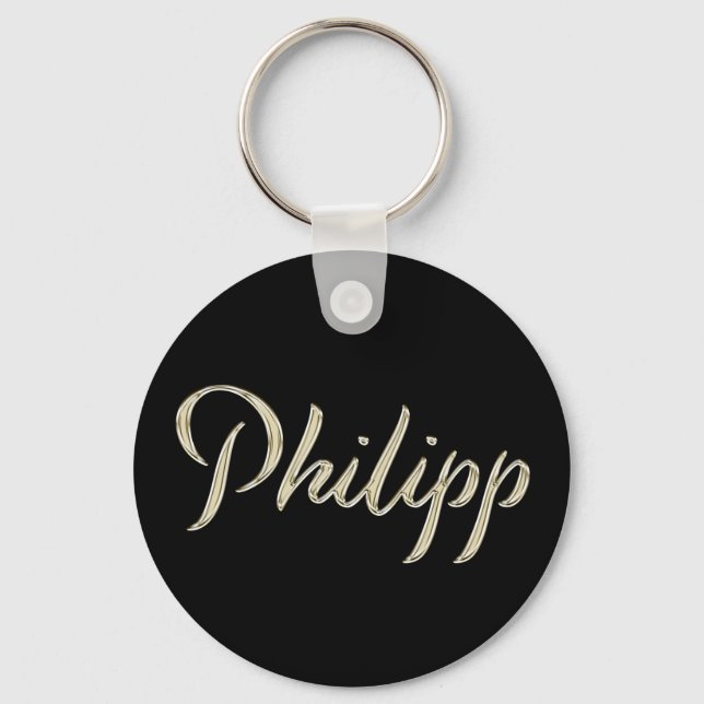 Llavero Philipp Name whitegold Button Schlüsselanhänger (Anverso)