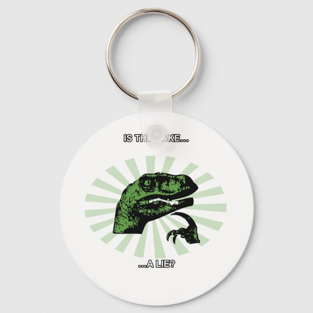 Llavero Philosoraptor Pasteles y mentiras (Anverso)