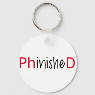 Llavero Phinished, arte de la palabra, diseño del texto