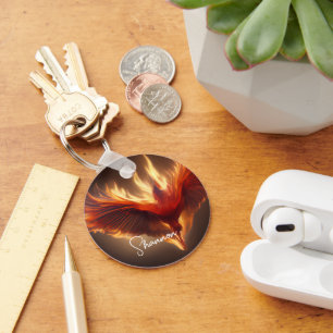 Llavero Phoenix Rising Name Inspiring Strength Keychain