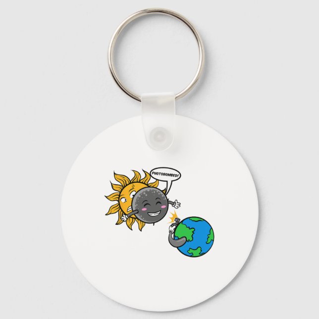 Llavero ¡Photobomb! Eclipse solar total de 2024 (Anverso)