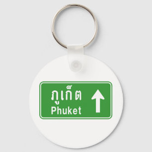Llavero Phuket Ahead ⚠ Rótulo de tráfico por carretera en