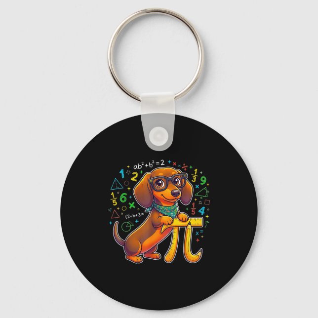 Llavero Pi Dachshund Matemáticas Pi Matemáticas Divertido  (Anverso)
