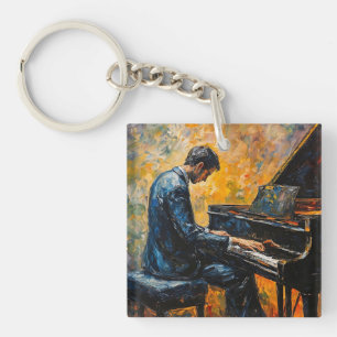 Llavero Pianista - Pintura al óleo