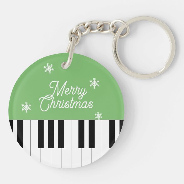 Llavero Piano Key Jingle Bell Feliz Navidad Verde Rojo (Atrás)