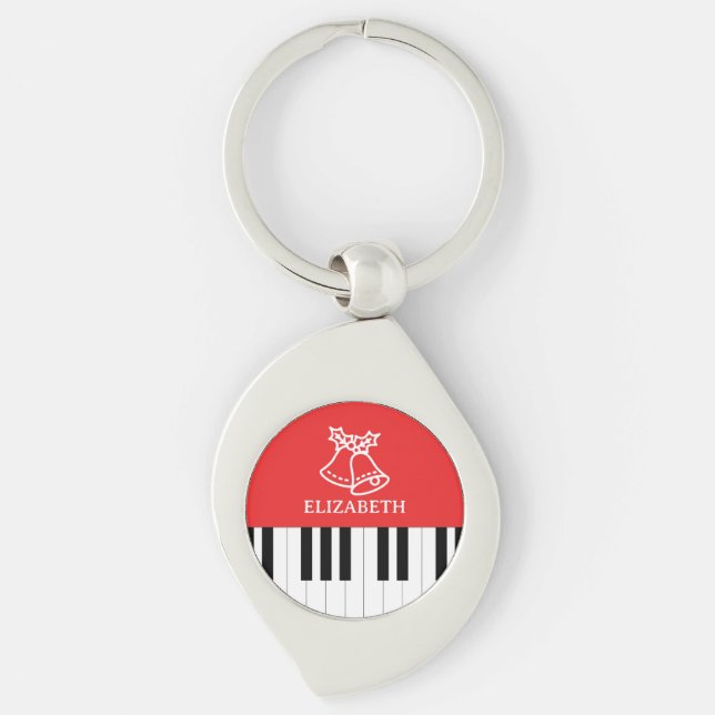 Llavero Piano Key Jingle Bell Merry Christmas Red (Anverso)