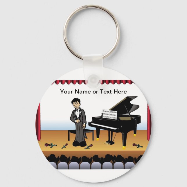 Llavero Piano Player - Personalizado masculino por Printed (Anverso)