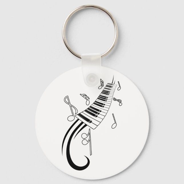 Llavero Piano y notas musicales (Anverso)