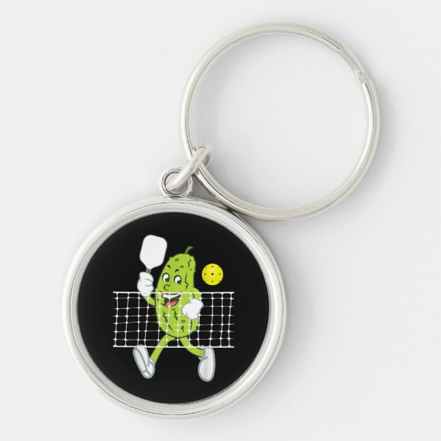 Llavero Pickle Jugando Pickleball - Divertido Paddle (Frente)