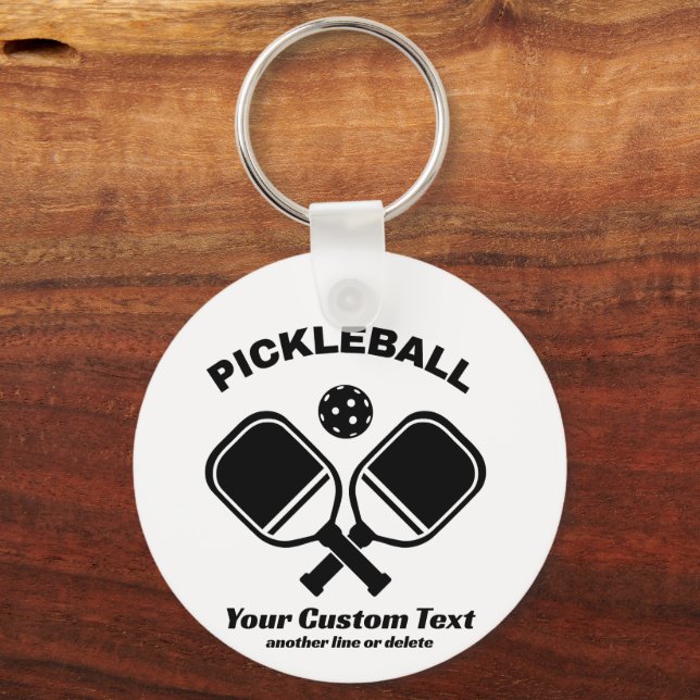 Llavero Pickleball Club Paddle & Ball Personalizado (Anverso)