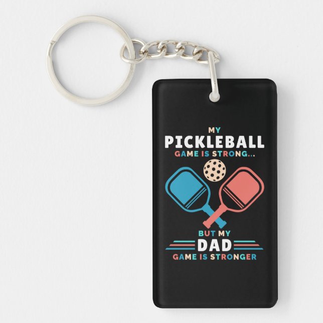 Llavero Pickleball Dad Fuerte Papá (Frente)