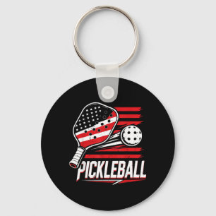 Llavero Pickleball de mujeres 4 de julio bandera americana