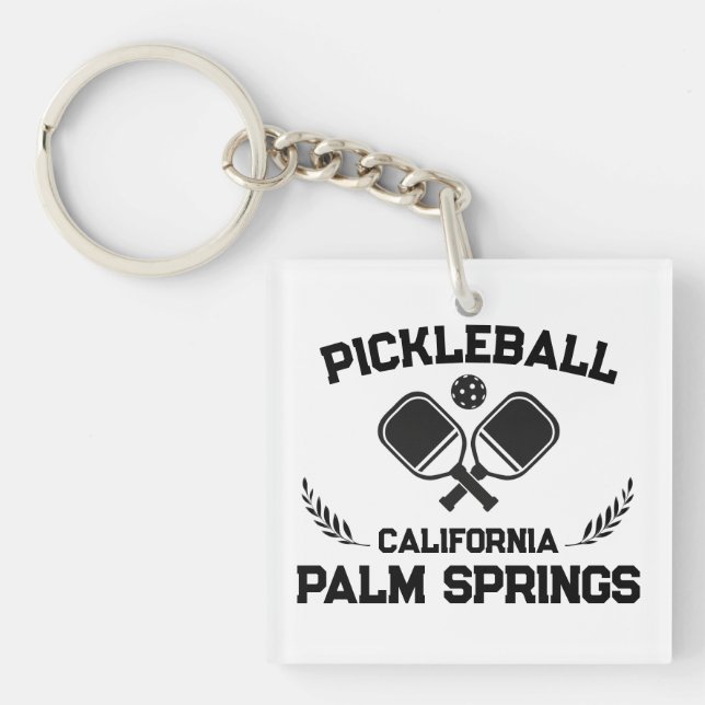 Llavero Pickleball Paddle Palm Springs Personalizado de Ca (Frente)