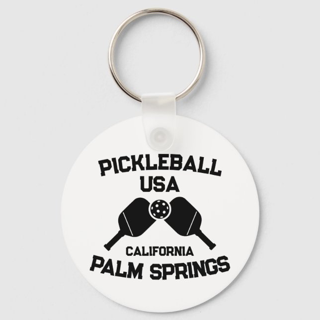 Llavero Pickleball Paddle Palm Springs Personalizado de Ca (Anverso)