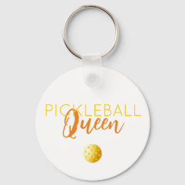 Llavero PICKLEBALL QUEEN Sports Fun Naranja amarillo blanc