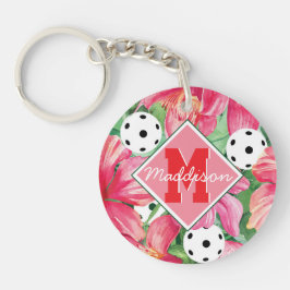 Llavero 🌺 🌴 Pickleball tropical con hibisco, con nombre