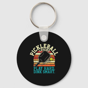 Llavero pickleball vintage líneas retro minimalista clásic