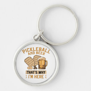 Llavero Pickleball y cerveza, por eso estoy aquí divertido