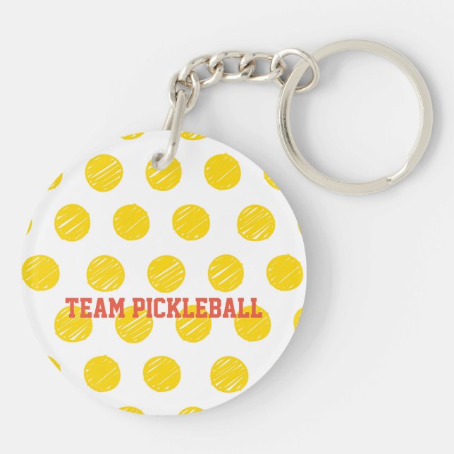 Llavero Pickleball Yellow Polka Dot Balls Sports (Atrás)