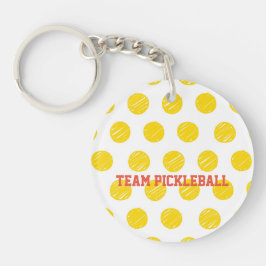 Llavero Pickleball Yellow Polka Dot Balls Sports