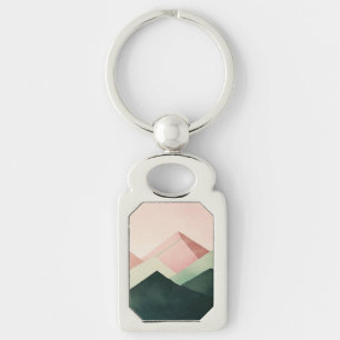 Llavero Pico Pastel – Paisaje Geométrico de Montaña #1