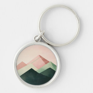 Llavero Pico Pastel – Paisaje Geométrico de Montaña #1