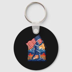 Llavero Pie grande bigfoot sasquatch bandera americana pat
