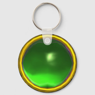 LLAVERO PIEDRA DE GEM VERDE MAGIA EMERALD