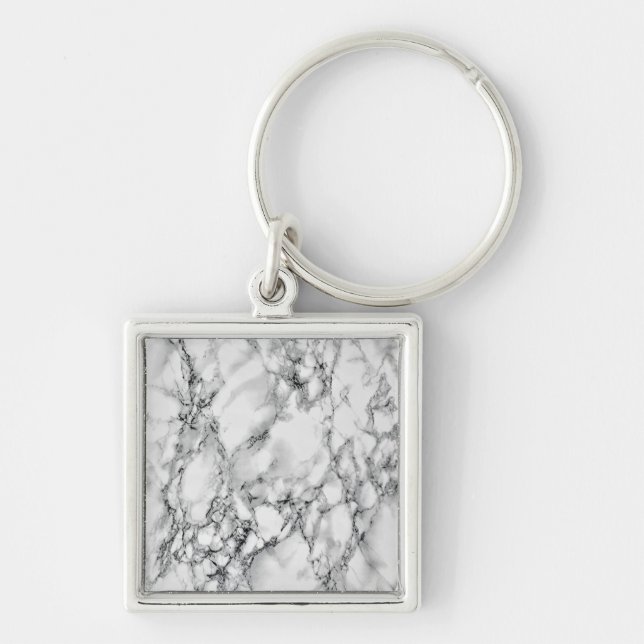 Llavero Piedra de mármol blanco de moda (Frente)