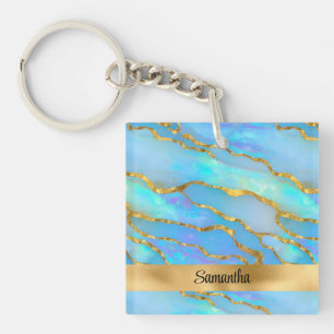 Llavero Piedra falsa óptica y oro personalizados