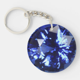 Llavero Piedra preciosa azul marino septiembre Birthstone