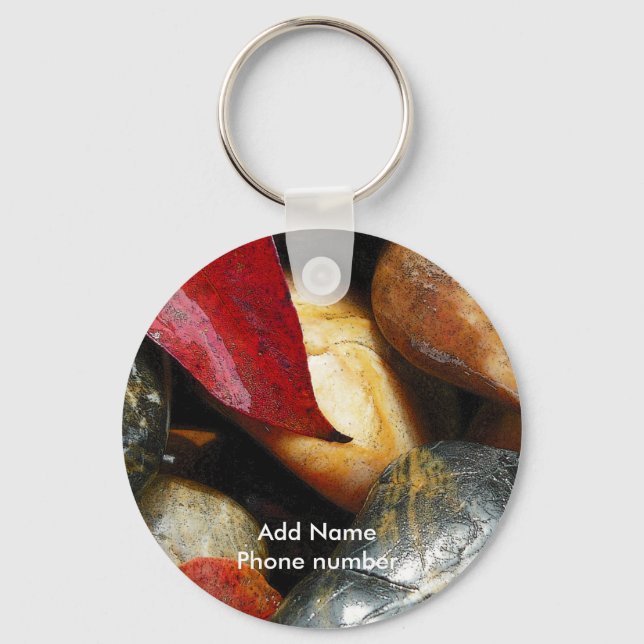 Llavero Piedras de la cadena de claves Añadir nombre y núm (Anverso)