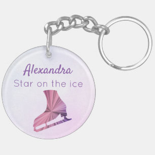 Llavero Piel de hielo estrella de patinaje artístico púr