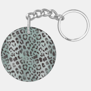 Llavero Piel de leopardo en mar de azul tangerina