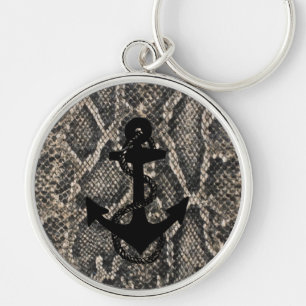 Llavero piel de serpiente elegante ANCHOR náutico + ROPE