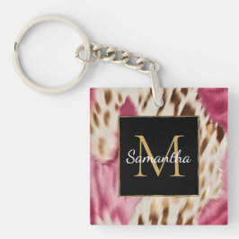 Llavero Piel de vaca blanco Oro Oro Oro Oropeado Occidenta