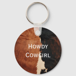 Llavero Piel de vaca de Faux Black Southwest de Brown