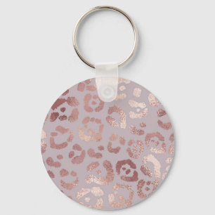 Llavero Piel leopardo: elegancia dorada rosa.