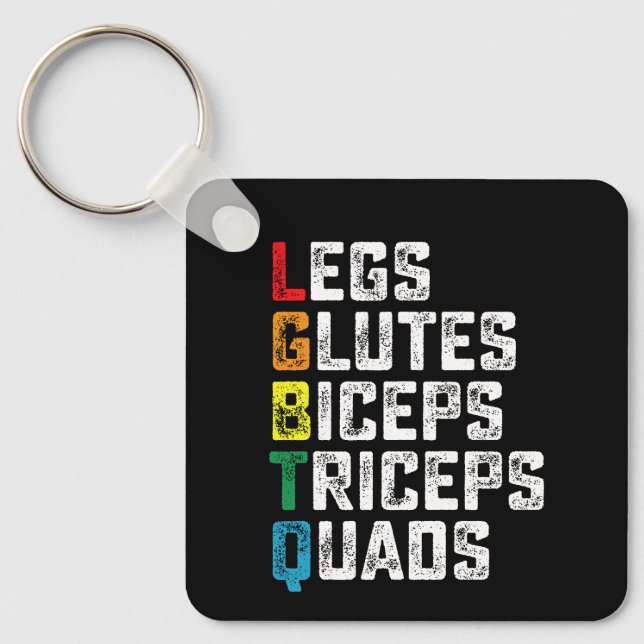 Llavero Piernas LGBTQ Glutes Biceps Triceps Quads Gimnasio (Anverso)