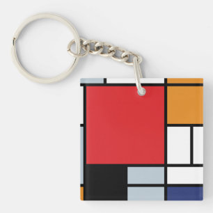 Llavero Piet Mondrian - Composición con gran plano rojo
