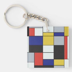 Llavero Piet Mondrian - Resumen geométrico de la composici