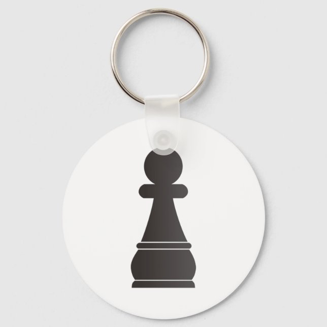 Llavero Pieza de ajedrez de peones negros (Anverso)