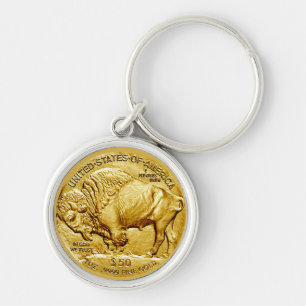 Llavero Pieza de oro del búfalo estadounidense de 50 dólar