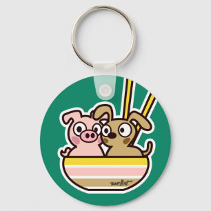 Llavero Pig and Dog Keychain