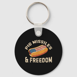 Llavero Pig Missiles y Dom 4 de Julio Hotdog Patriótico