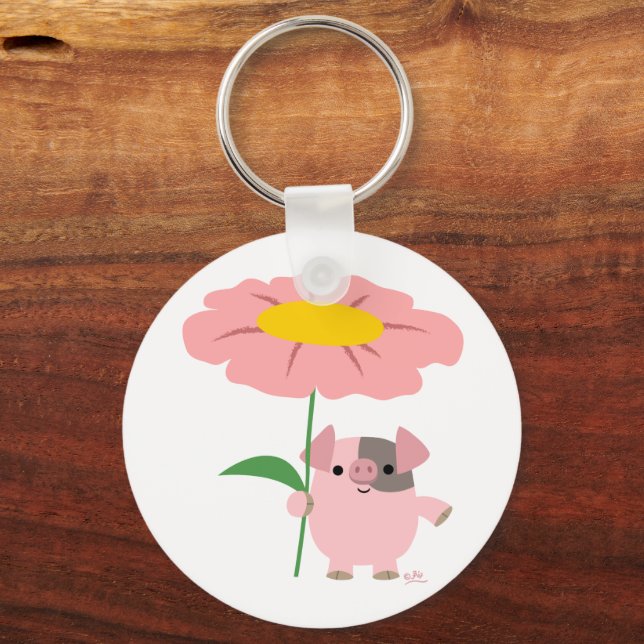 Llavero Piglet Personalizado Cuto Con Keychain Gift (Rosa) (Anverso)