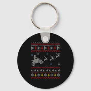 Llavero Pijama de motocicleta de motocross feo de Navidad