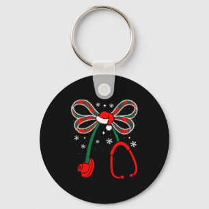 Llavero Pijama de Navidad de enfermera lazo coqueto esteto