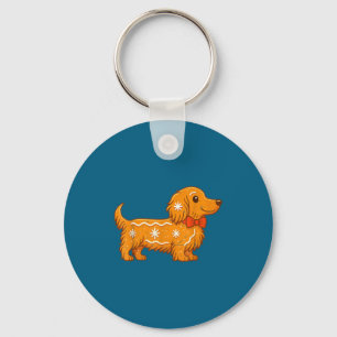 Llavero Pijama de Navidad de perro salchicha de pelo largo